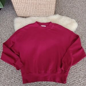 Spiritual Gangster Embroidered Berry Sweatshirt